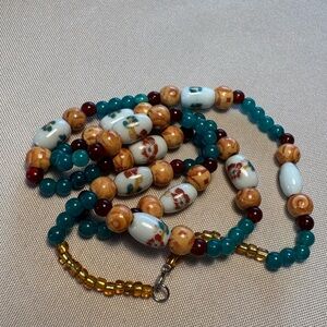 Reworked handmade Multicolor Beaded Necklace with some vintage beads